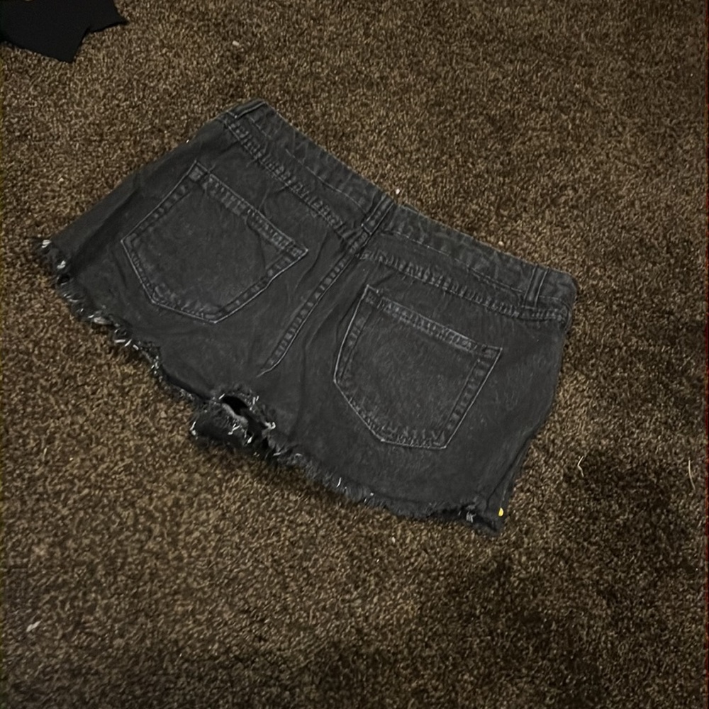 Disney Black Mickey Mouse Print Denim Jean Shorts - Picture 3 of 4